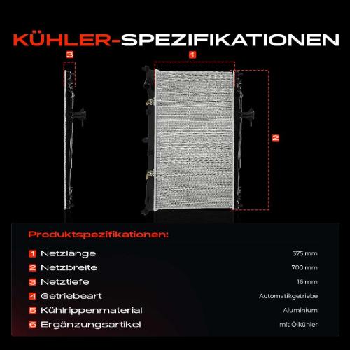 1x Kühler Wasserkühler Motorkühler für Mazda 6 GG GY 2.0L 2002-2005 Bild 1x Kühler Wasserkühler Motorkühler für Mazda 6 GG GY 2.0L 2002-2005