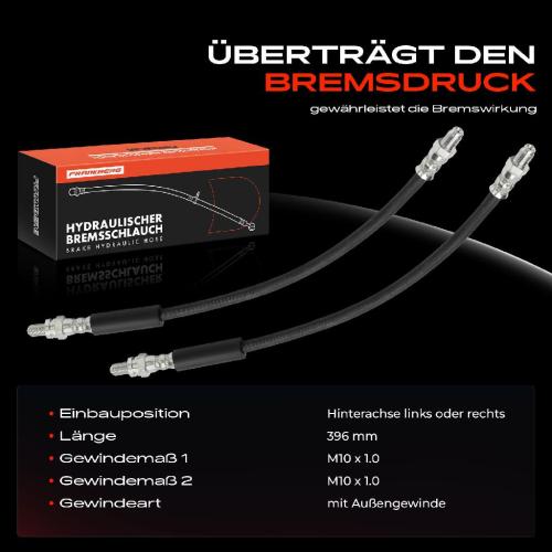2x Bremsschlauch Bremsschläuche Hinterachse Links oder Rechts für Ford Street KA Van RL2 RB 1996-2008 Bild 2x Bremsschlauch Bremsschläuche Hinterachse Links oder Rechts für Ford Street KA Van RL2 RB 1996-2008