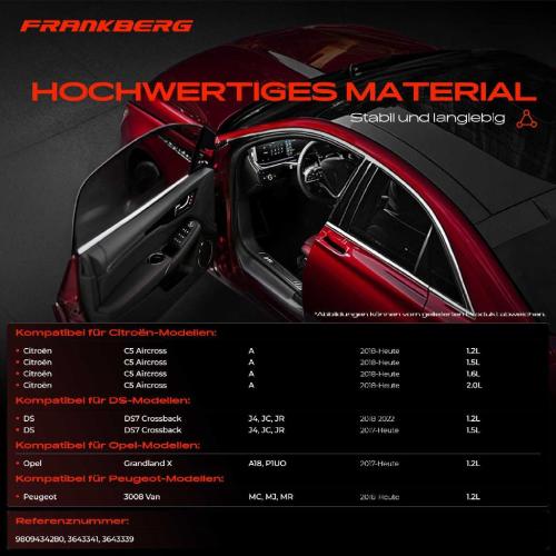 Frankberg 1x Türfeststeller Türfangband Türstopper Hinten für Opel Grandland X Citroën C5 DS DS7 Crossback Bild Frankberg 1x Türfeststeller Türfangband Türstopper Hinten für Opel Grandland X Citroën C5 DS DS7 Crossback