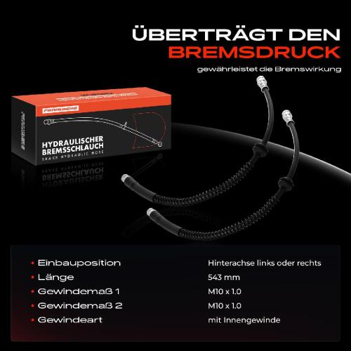 Frankberg 2x Bremsschlauch Bremsschläuche Hinterachse Links oder Rechts für VW Caddy 3 2CB 2CJ 2KB 2KJ 2008-2015 Bild Frankberg 2x Bremsschlauch Bremsschläuche Hinterachse Links oder Rechts für VW Caddy 3 2CB 2CJ 2KB 2KJ 2008-2015