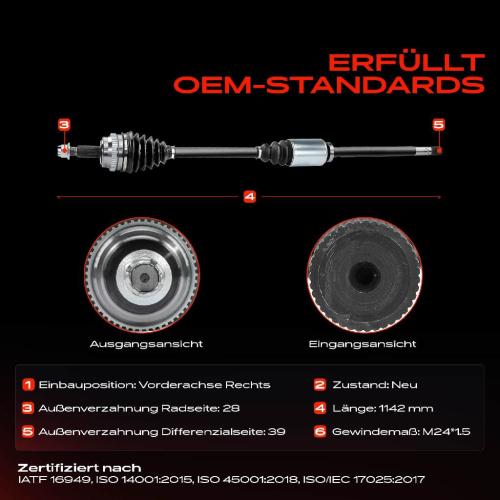 Frankberg 1x Antriebswelle Vorderachse Rechts für Nissan Interstar X70 Opel Movano Renault Master 2.5L Bild Frankberg 1x Antriebswelle Vorderachse Rechts für Nissan Interstar X70 Opel Movano Renault Master 2.5L