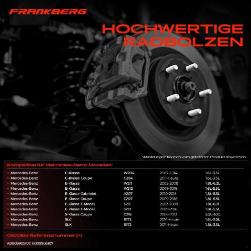 20x Radschraube für Mercedes-Benz W204 W211 W212 W221 R172 A207 C216 Bild 20x Radschraube für Mercedes-Benz W204 W211 W212 W221 R172 A207 C216