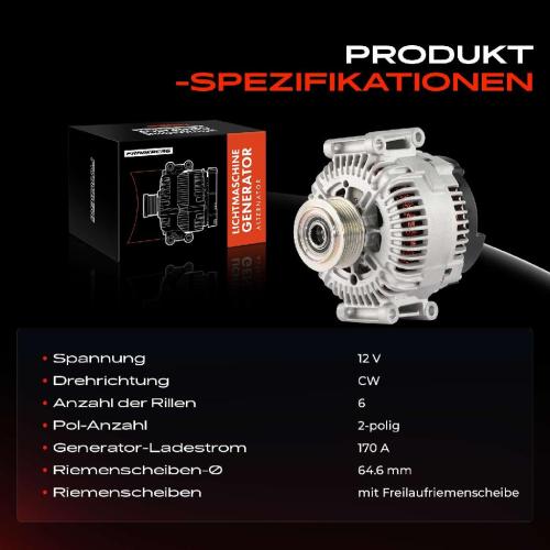 1x Lichtmaschine Generator für  Audi A6 4F2 C6 Avant 4F5 C6 2004-2011 2.4-3.2L Bild 1x Lichtmaschine Generator für  Audi A6 4F2 C6 Avant 4F5 C6 2004-2011 2.4-3.2L