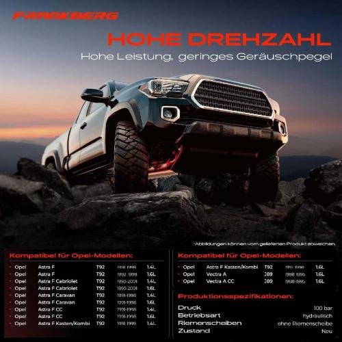 Frankberg 1x Servopumpe hydraulisch für Opel Astra F CC Cabriolet Caravan Van Vectra A CC Bild Frankberg 1x Servopumpe hydraulisch für Opel Astra F CC Cabriolet Caravan Van Vectra A CC