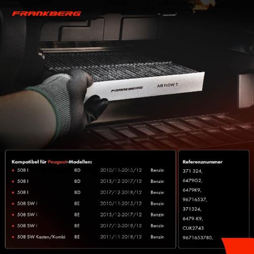 2x Innenraumfilter Aktivkohle für Peugeot 508 I 8D 8E 2010-2018 2.2L 96716537 Bild 2x Innenraumfilter Aktivkohle für Peugeot 508 I 8D 8E 2010-2018 2.2L 96716537