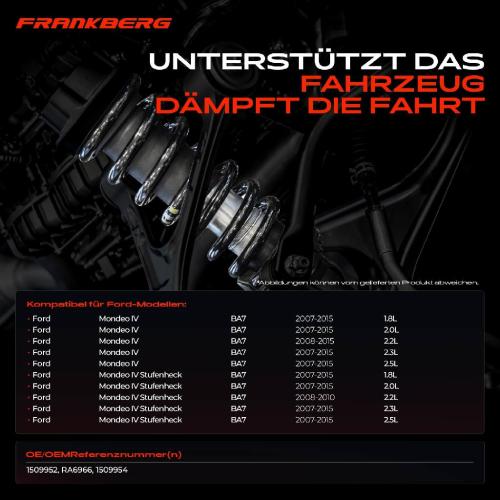 Frankberg 2x Fahrwerksfeder Hinterachse für Ford Mondeo IV BA7 Stufenheck 2007-2015 Bild Frankberg 2x Fahrwerksfeder Hinterachse für Ford Mondeo IV BA7 Stufenheck 2007-2015
