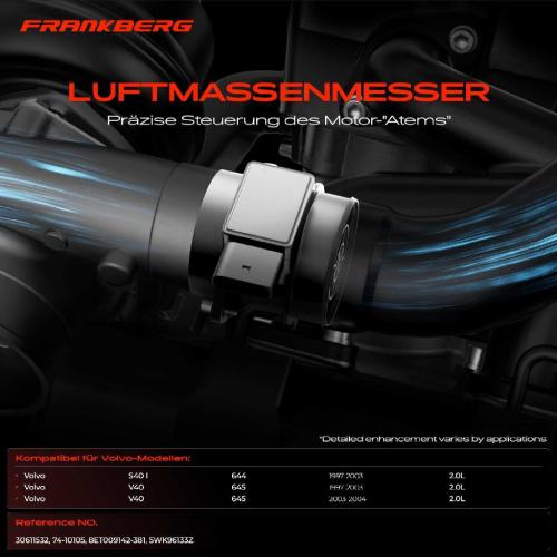 1x Luftmassenmesser für Volvo S40 I 644 V40 645 2.0L 1997-2004 Bild 1x Luftmassenmesser für Volvo S40 I 644 V40 645 2.0L 1997-2004
