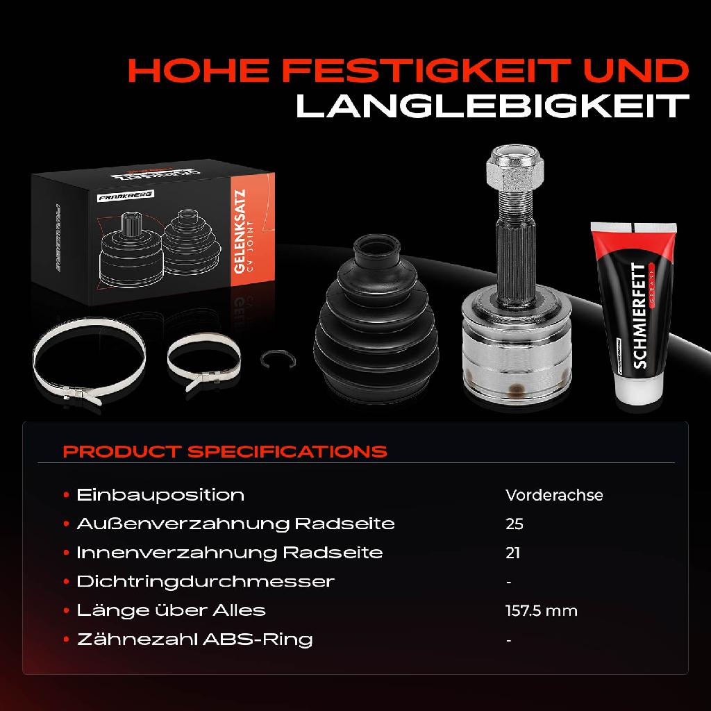 1x Antriebswelle Gelenksatz Vorderachse für Mitsubishi Colt Z2A Smart Forfour