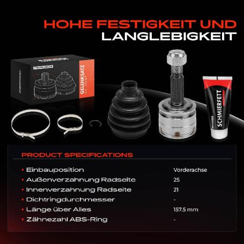 1x Antriebswelle Gelenksatz Vorderachse für Mitsubishi Colt Z2A Smart Forfour Bild 1x Antriebswelle Gelenksatz Vorderachse für Mitsubishi Colt Z2A Smart Forfour