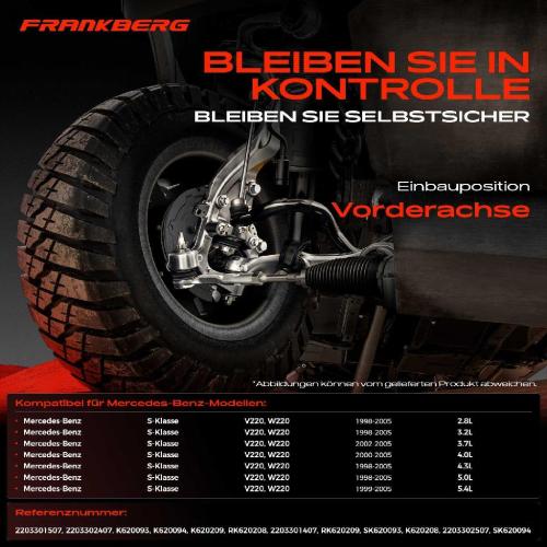 4x Querlenker Vorderachse für Mercedes-Benz S-Klasse 2.8L 3.2L 3.7L 4.0L 4.3L 5.0L 5.4L 1998-2005 Bild 4x Querlenker Vorderachse für Mercedes-Benz S-Klasse 2.8L 3.2L 3.7L 4.0L 4.3L 5.0L 5.4L 1998-2005