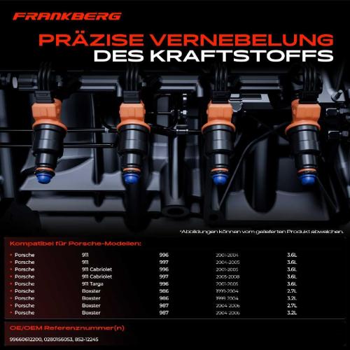6x Einspritzventil Einspritzdüse für Porsche 911 3.6L Carrera Boxster 2.7L 3.2L Bild 6x Einspritzventil Einspritzdüse für Porsche 911 3.6L Carrera Boxster 2.7L 3.2L