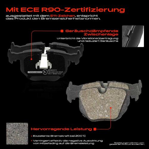 4x Bremsbeläge Hinterachse für BMW E46 E39 E38 E83 E53 E86 E85 E52 Land Rover L322 1994-2012 Bild 4x Bremsbeläge Hinterachse für BMW E46 E39 E38 E83 E53 E86 E85 E52 Land Rover L322 1994-2012