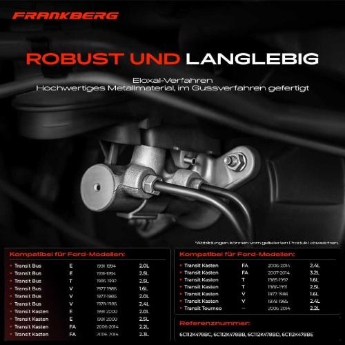 1x Hauptbremszylinder Bremszylinder für Ford Transit Bus Kasten Pick-up Tourneo Bild 1x Hauptbremszylinder Bremszylinder für Ford Transit Bus Kasten Pick-up Tourneo