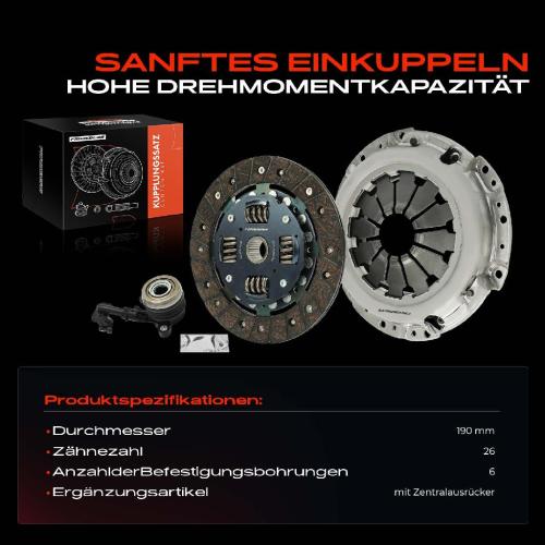 Frankberg 1x Kupplungssatz für Nissan Micra C III K12 Micra III Note E11 NE11 1.4L 2003-2013 Bild Frankberg 1x Kupplungssatz für Nissan Micra C III K12 Micra III Note E11 NE11 1.4L 2003-2013