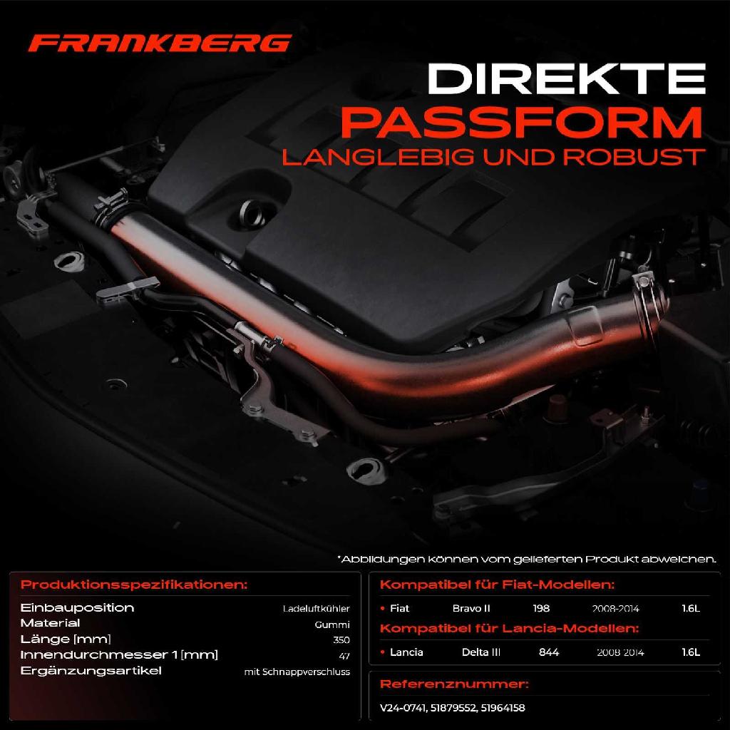 1x Kühlerschlauch Turboschlauch für Fiat Bravo II 198 Lancia Delta III 844 1.6L 2008-2014