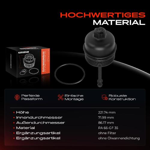 1x Ölfiltergehäuse Deckel für Hyundai Accent Matrix i20 i30 Kia cee'd Cerato Rio Bild 1x Ölfiltergehäuse Deckel für Hyundai Accent Matrix i20 i30 Kia cee'd Cerato Rio