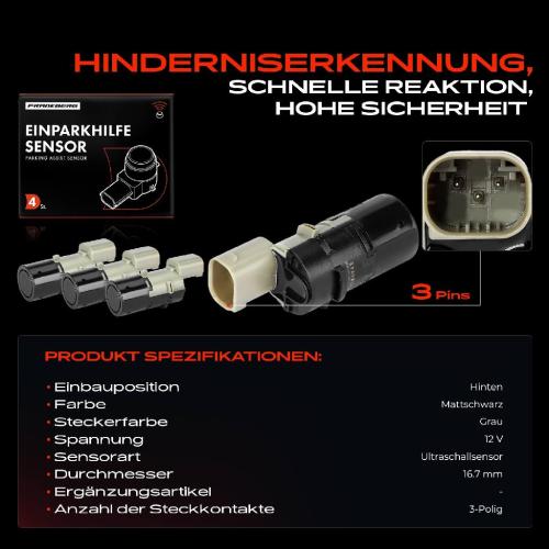 4x Parksensor PDC Sensor Hinten für BMW 5er E39 E46 E53 E60 E61 E83 520d Bild 4x Parksensor PDC Sensor Hinten für BMW 5er E39 E46 E53 E60 E61 E83 520d