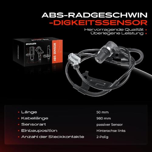 1x ABS Sensor Hinterachse links für Toyota Avensis Liftback Station Wagon 1.6L 1.8L 2.0L 1997-2003 Bild 1x ABS Sensor Hinterachse links für Toyota Avensis Liftback Station Wagon 1.6L 1.8L 2.0L 1997-2003