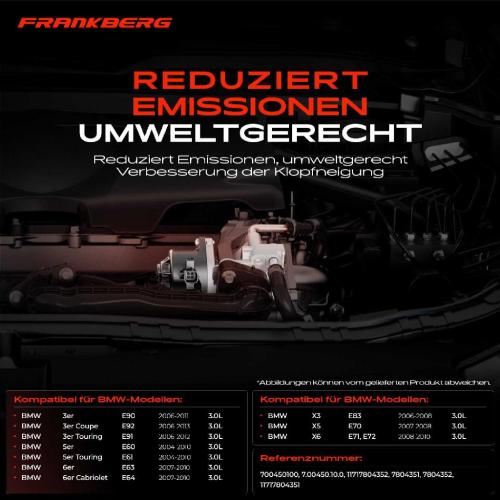 Frankberg 1x AGR-Ventil Abgasrückführungsventil für BMW E90 E92 E91 E60 E61 E63 E64 E83 E70 X6 E71 E72 Bild Frankberg 1x AGR-Ventil Abgasrückführungsventil für BMW E90 E92 E91 E60 E61 E63 E64 E83 E70 X6 E71 E72