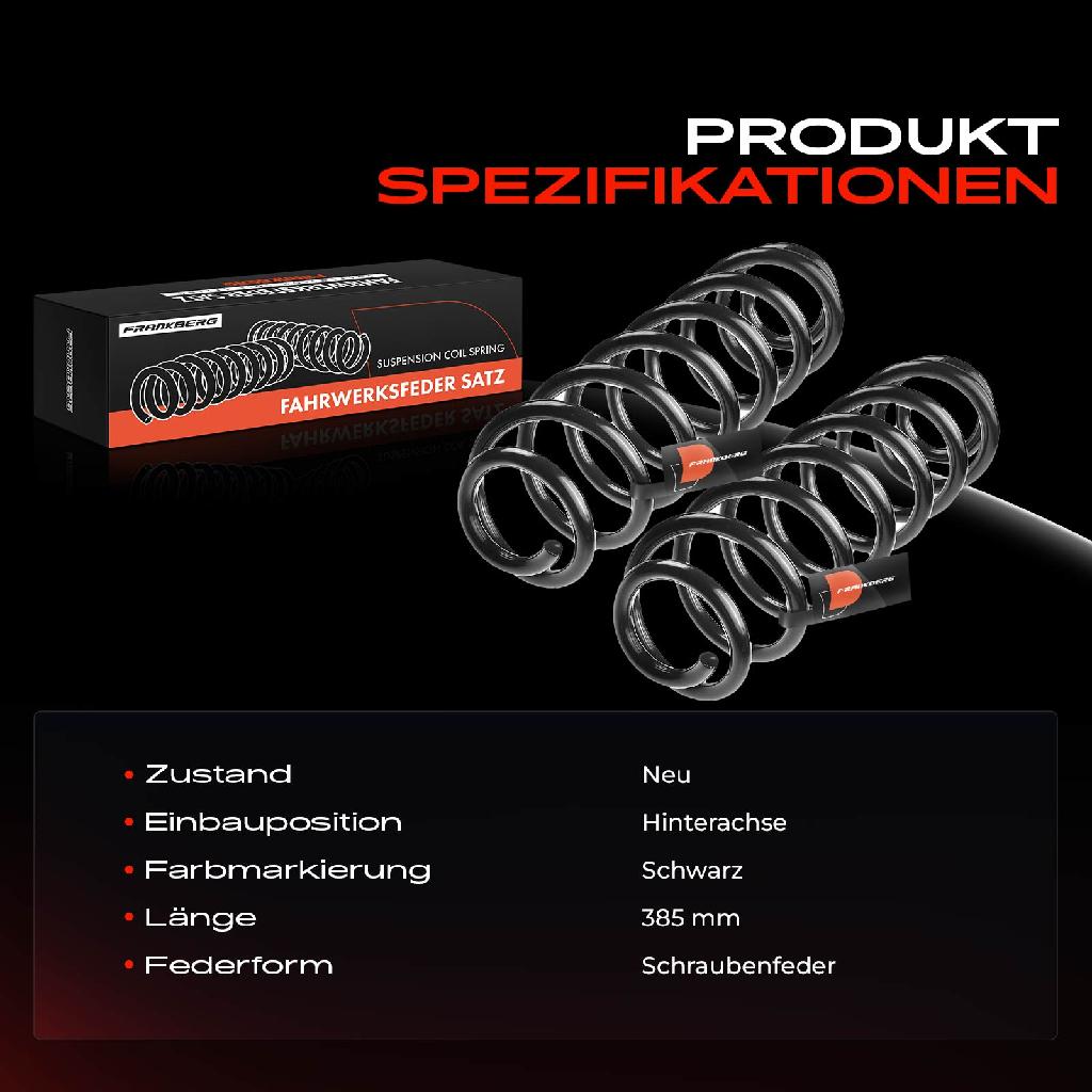 2x Fahrwerksfeder Hinterachse für Skoda Octavia II Yeti VW Golf V VI Touran