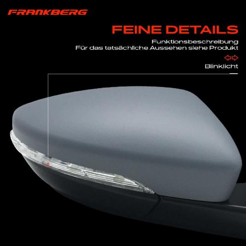 Frankberg 1x Außenspiegel Rechts für VW Beetle 5C1 5C2 Cabriolet 5C7 5C8 2011-2019 Bild Frankberg 1x Außenspiegel Rechts für VW Beetle 5C1 5C2 Cabriolet 5C7 5C8 2011-2019