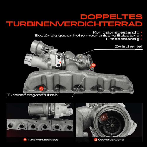 1x Turbolader Abgaskrümmer Einheit für BMW X3 F25 X4 F26 3.0L 2010-2018 Bild 1x Turbolader Abgaskrümmer Einheit für BMW X3 F25 X4 F26 3.0L 2010-2018