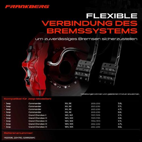1x Bremsschlauch Bremsschläuche Vorderachse Links für Jeep Commander XH XK Grand Cherokee II III WH WK Bild 1x Bremsschlauch Bremsschläuche Vorderachse Links für Jeep Commander XH XK Grand Cherokee II III WH WK