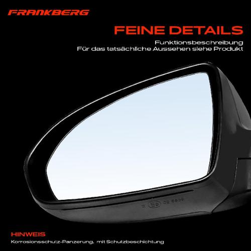 Frankberg 1x Außenspiegel Links für Smart Fortwo Cabrio Coupe 451 0.8L 1.0L Bj ab 2007 Bild Frankberg 1x Außenspiegel Links für Smart Fortwo Cabrio Coupe 451 0.8L 1.0L Bj ab 2007