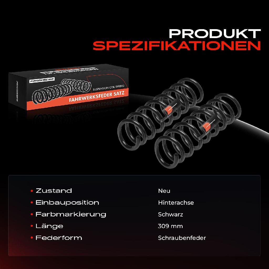 2x Fahrwerksfeder Hinterachse für KIA Cee'D Schrägheck ED Pro Cee'D 1.4L 1.6L 2.0L 2009-2013