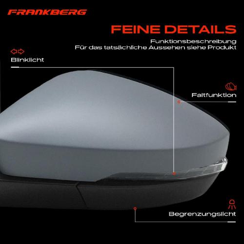Frankberg 1x Außenspiegel Links für Skoda Octavia III 5E3 NL3 NR3 5E5 5E6 2012-2017 Bild Frankberg 1x Außenspiegel Links für Skoda Octavia III 5E3 NL3 NR3 5E5 5E6 2012-2017