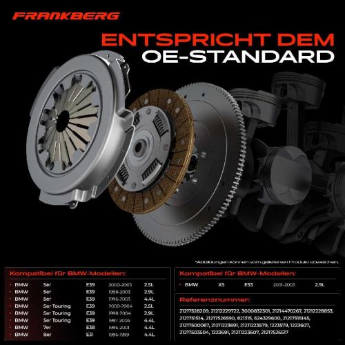 Frankberg 1x Kupplungssatz f r BMW 5er E39 5er Touring 7er E38 8er E31 X5 E53 2.5L 2.9L 4.4L Bild Frankberg 1x Kupplungssatz f r BMW 5er E39 5er Touring 7er E38 8er E31 X5 E53 2.5L 2.9L 4.4L