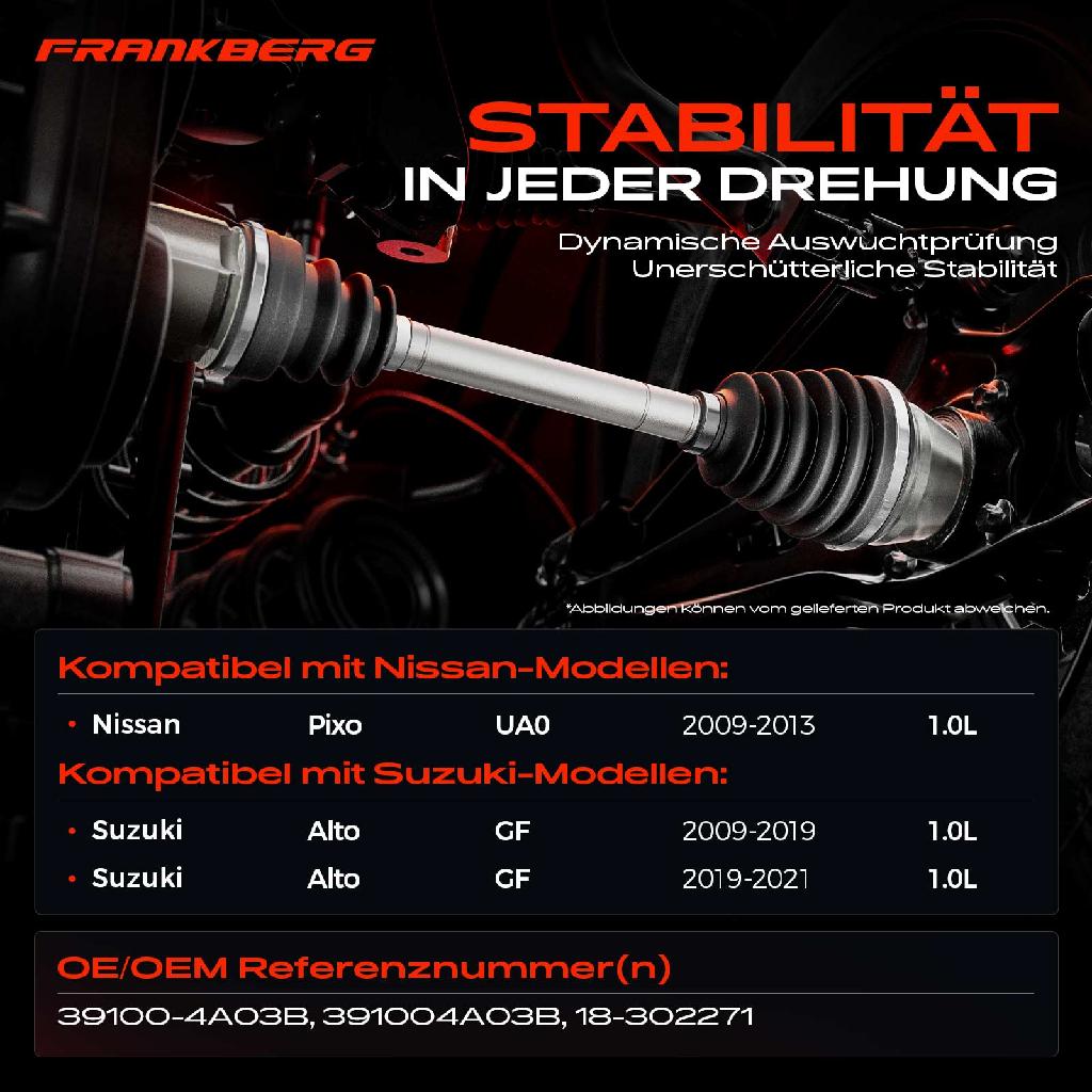 1x Antriebswelle Vorderachse Rechts für Nissan Pixo UA0 Suzuki Alto GF