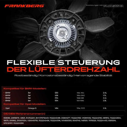 1x Lüfterkupplung Kühlerlüfte für BMW 3er E30 E36 5er E34 Opel Omega B V94 Bild 1x Lüfterkupplung Kühlerlüfte für BMW 3er E30 E36 5er E34 Opel Omega B V94