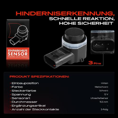 1x Parksensor PDC Sensor Hinten für BMW 5er GT F07 530d X3 F25 sDrive18d X5 E70 Bild 1x Parksensor PDC Sensor Hinten für BMW 5er GT F07 530d X3 F25 sDrive18d X5 E70
