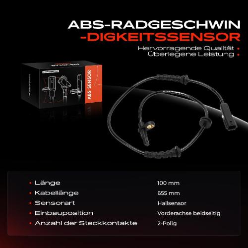 1x ABS Sensor Vorderachse beidseitig für Nissan Juke F16 1.0L 1.6L Bj ab 2019 Bild 1x ABS Sensor Vorderachse beidseitig für Nissan Juke F16 1.0L 1.6L Bj ab 2019