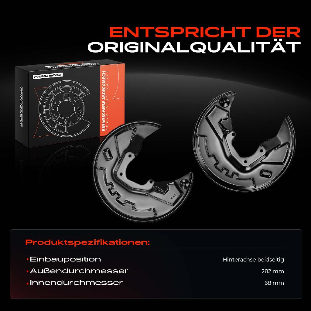 2x Ankerblech Bremsscheibe Hinterachse Beidseitig für Citroën C8 EA EB Peugeot 807 EB 2002-2014