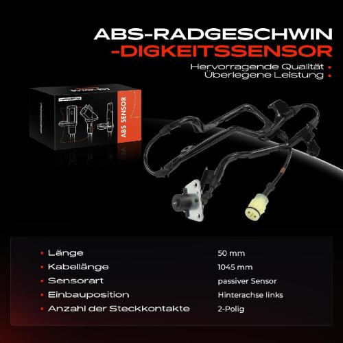 1x ABS Sensor Hinterachse links für Honda Civic VI Aerodeck Fastback Hatchback 1.4L 1.5L 1994-2001 Bild 1x ABS Sensor Hinterachse links für Honda Civic VI Aerodeck Fastback Hatchback 1.4L 1.5L 1994-2001