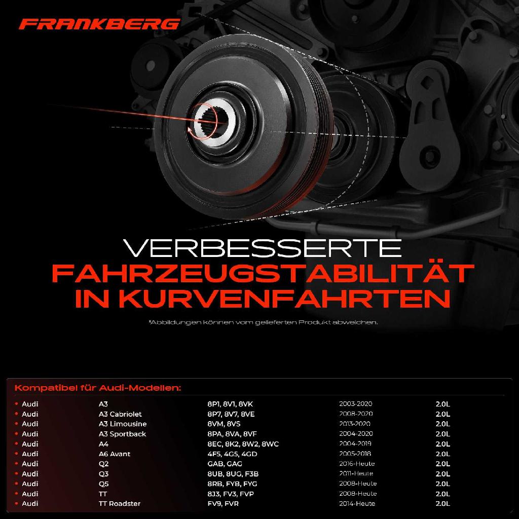 1x Riemenscheibe Kurbelwelle für VW Golf 5 6 7 Audi A3 8P A4 A5 A6 Seat Altea Skoda