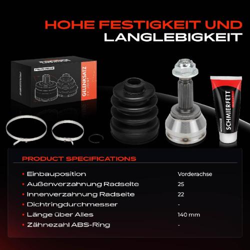 Frankberg 1x Antriebswelle Gelenksatz Vorderachse für Ford B-Max JK Fiesta V JD JH Fiesta VI CCN Bild Frankberg 1x Antriebswelle Gelenksatz Vorderachse für Ford B-Max JK Fiesta V JD JH Fiesta VI CCN