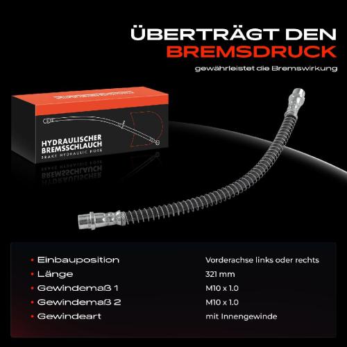 1x Bremsschlauch Bremsschläuche Vorderachse Links oder Rechts für Porsche Boxster 986 987 911 2.7L Bild 1x Bremsschlauch Bremsschläuche Vorderachse Links oder Rechts für Porsche Boxster 986 987 911 2.7L