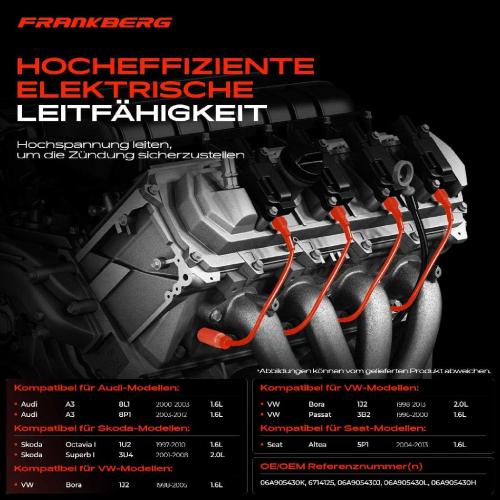 4x Zündleitungssatz Zündkabel für VW Golf IV Passat Bora Audi A3 A4 Seat Leon Bild 4x Zündleitungssatz Zündkabel für VW Golf IV Passat Bora Audi A3 A4 Seat Leon
