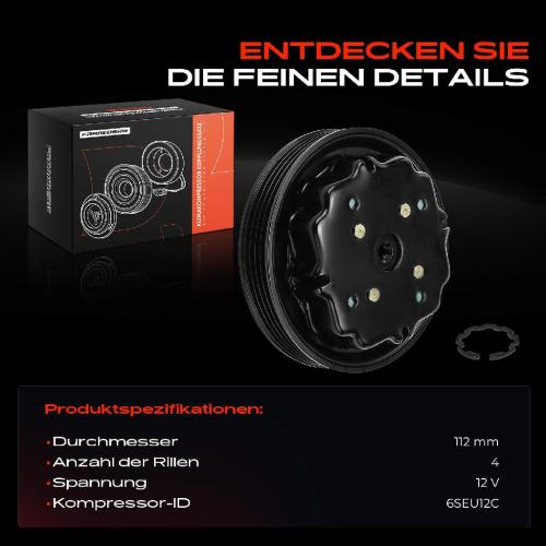 1x Magnetkupplung Klimakompressor für Audi A4 8E 8H A6 4B Avant Allroad 2.5L Bild 1x Magnetkupplung Klimakompressor für Audi A4 8E 8H A6 4B Avant Allroad 2.5L