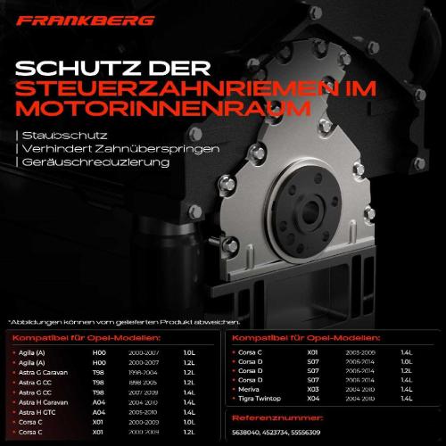 Frankberg 1x Steuergehäuse Abdeckung Steuerkette Deckel für Opel Astra G H Corsa C D Bild Frankberg 1x Steuergehäuse Abdeckung Steuerkette Deckel für Opel Astra G H Corsa C D
