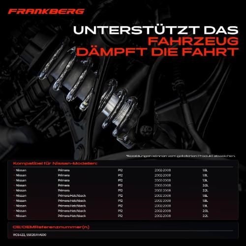 Frankberg 2x Fahrwerksfeder Hinterachse für Nissan Primera P12 Hatchback 2002-2008 Bild Frankberg 2x Fahrwerksfeder Hinterachse für Nissan Primera P12 Hatchback 2002-2008