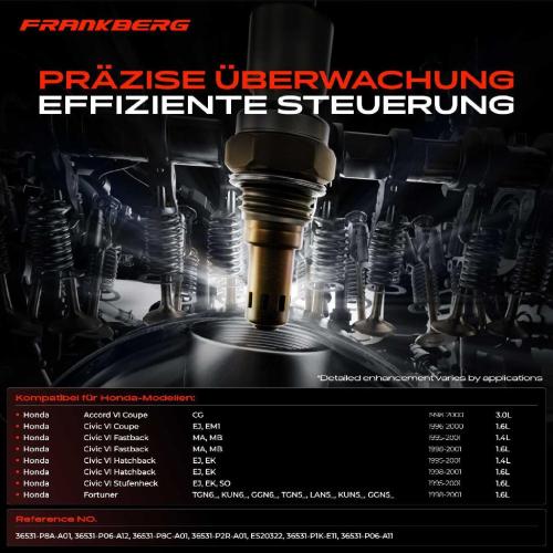 Frankberg 1x Lambdasonde Regelsonde Vor Katalysator für Honda Accord VI Civic V VI NSX CRX III HR-V 1990-2007 Bild Frankberg 1x Lambdasonde Regelsonde Vor Katalysator für Honda Accord VI Civic V VI NSX CRX III HR-V 1990-2007
