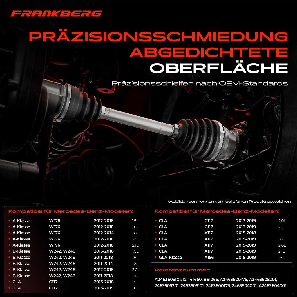1x Antriebswelle Gelenksatz Vorderachse für Mercedes-Benz A-Klasse W176 W242 W246 C117