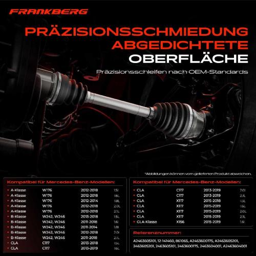 1x Antriebswelle Gelenksatz Vorderachse für Mercedes-Benz A-Klasse W176 W242 W246 C117 Bild 1x Antriebswelle Gelenksatz Vorderachse für Mercedes-Benz A-Klasse W176 W242 W246 C117