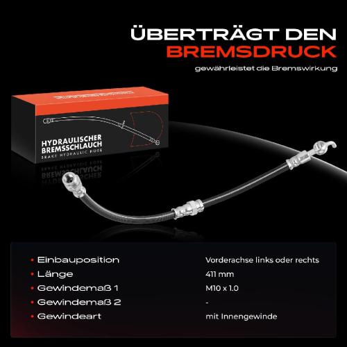 Frankberg 1x Bremsschlauch Bremsschläuche Vorderachse Links oder Rechts für Mazda 323 C IV V F P S MX-3 Bild Frankberg 1x Bremsschlauch Bremsschläuche Vorderachse Links oder Rechts für Mazda 323 C IV V F P S MX-3