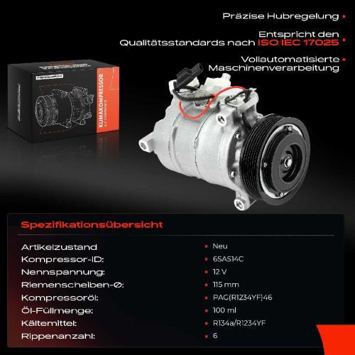 1x Klimakompressor für Mercedes-Benz W177 V177 W247 CLA C118 1.5L Bild 1x Klimakompressor für Mercedes-Benz W177 V177 W247 CLA C118 1.5L