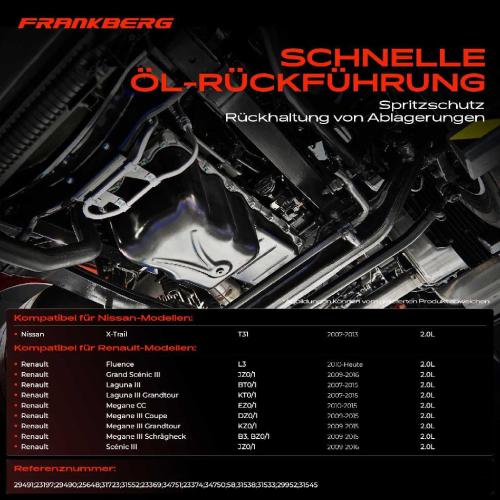 Frankberg 1x Ölwanne Motorölwanne für Nissan X-Trail Renault Laguna 3 Megane Scénic 3 Fluence 2.0L Bild Frankberg 1x Ölwanne Motorölwanne für Nissan X-Trail Renault Laguna 3 Megane Scénic 3 Fluence 2.0L